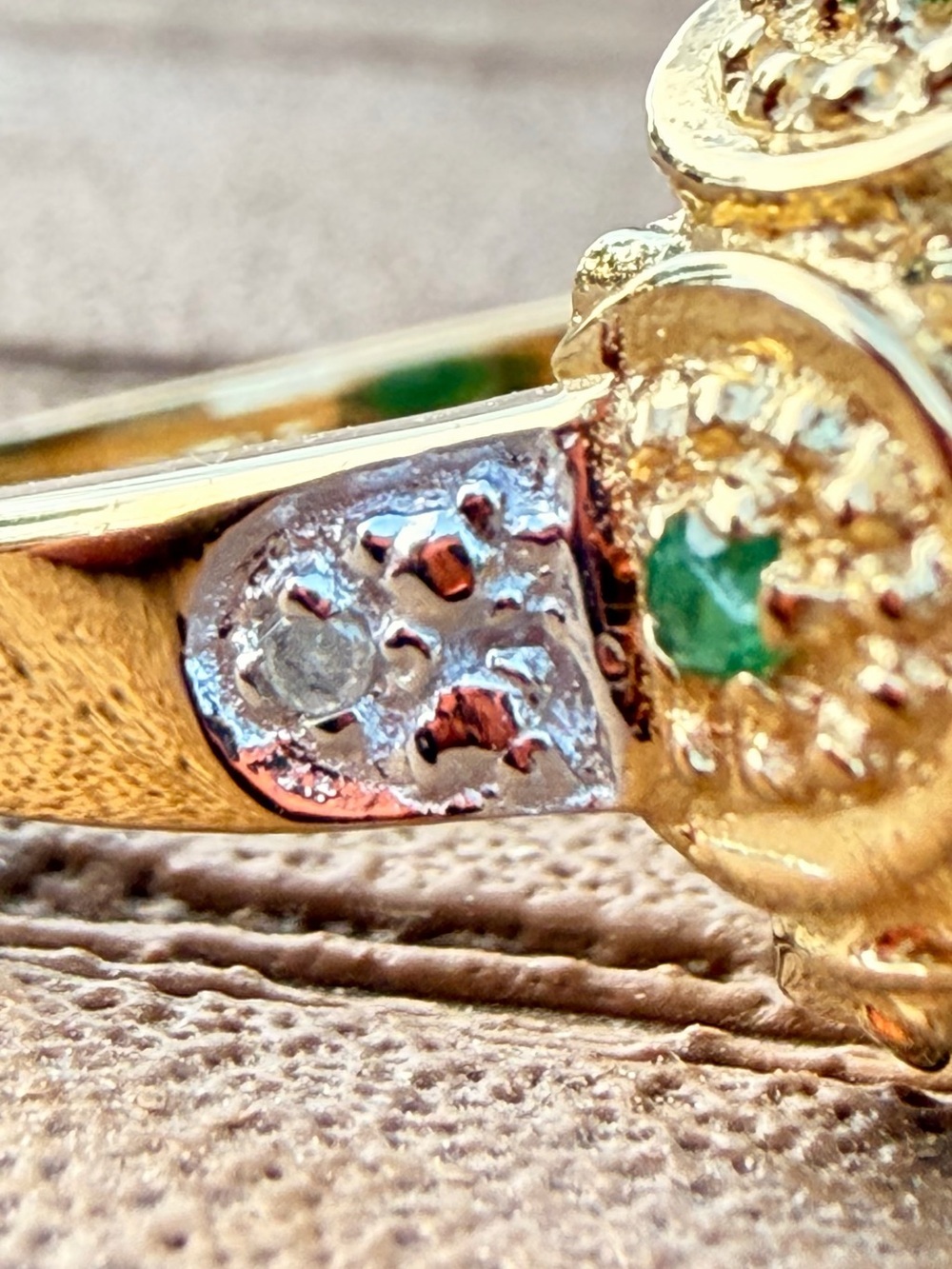 14K Yellow Gold Over Sterling Silver 3.22 CTW AAA Emerald & Diamond Ring Size 7 - Picture 9 of 14